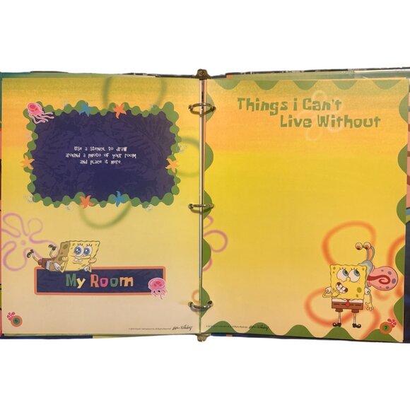 Spongebob Nickelodeon Scrapbook Kit Binder, Paper, Stickers, (Stencils Missing) - Picture 13 of 16